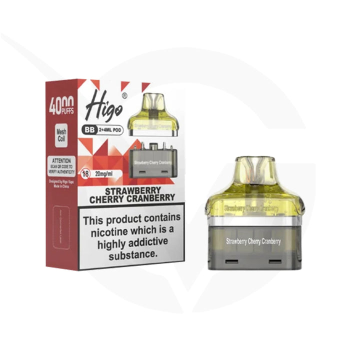 Higo BB 4000 Strawberry Cherry Cranberry Refill Pods