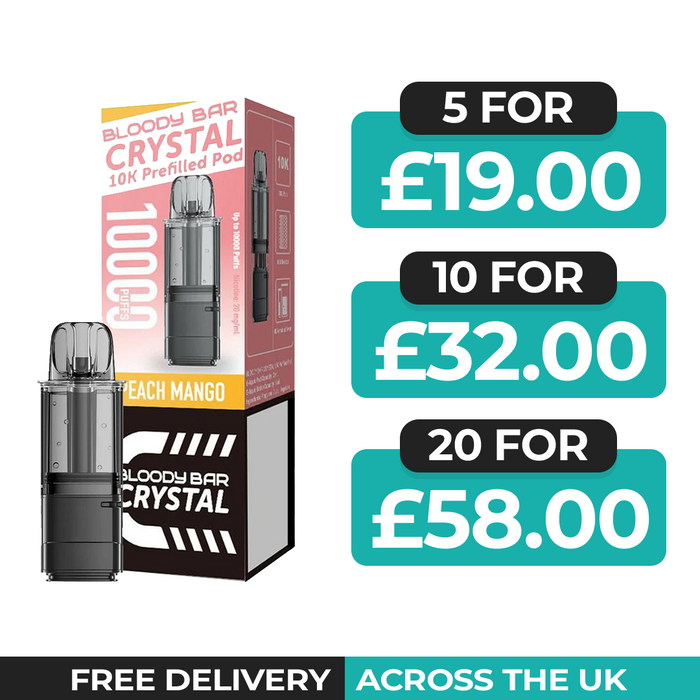 Bloody Bar Crystal 10k Peach Mango Refill Pods