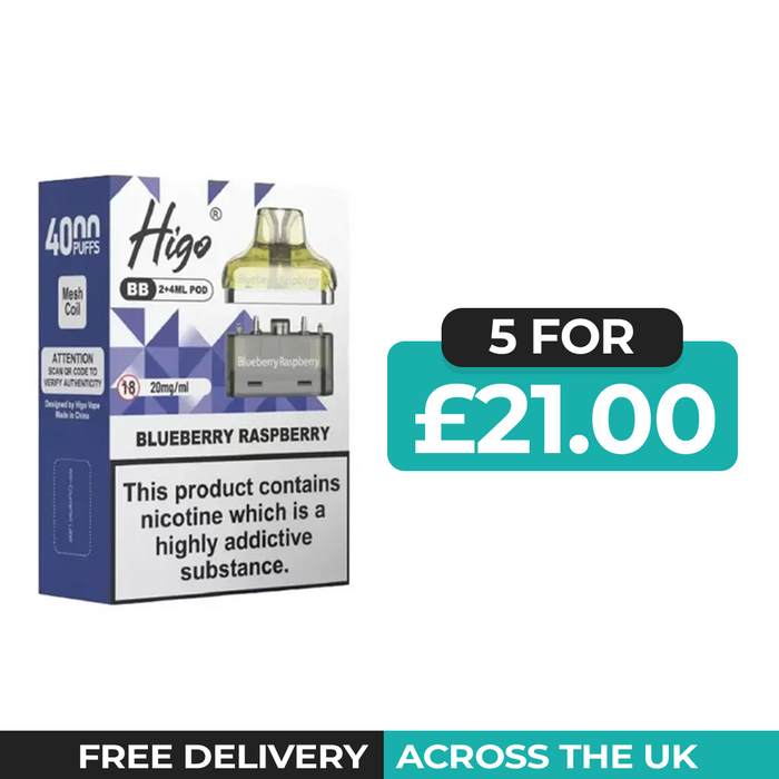 Higo BB 4000 Blueberry Raspberry Refill Pods