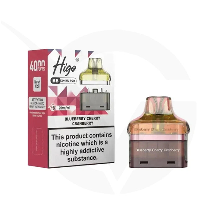 Higo BB 4000 Blueberry Cherry Cranberry Refill Pods