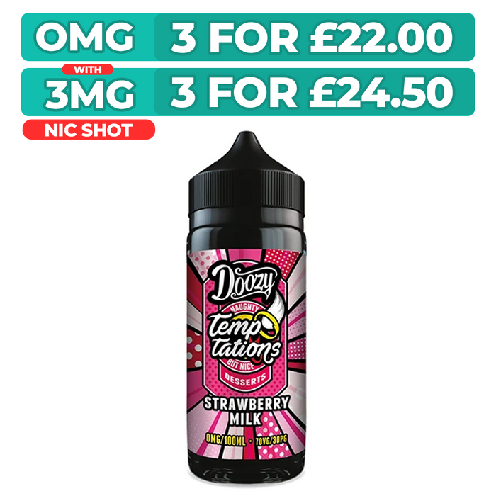 Strawberry Milk 100ml Shortfill E-Liquid By Doozy Temptations