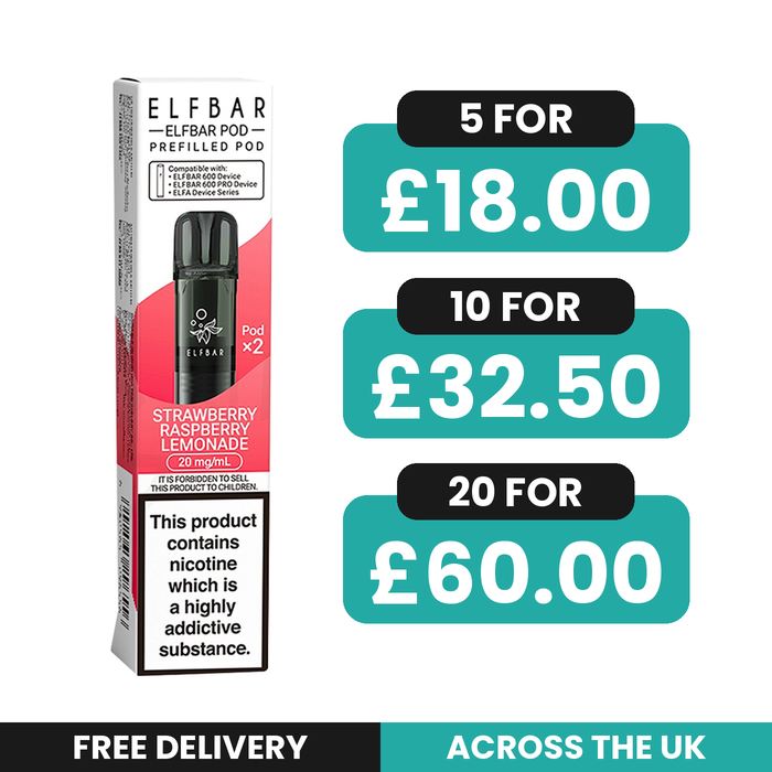 Elf Bar 600 Strawberry Raspberry Lemonade Preflled Pods