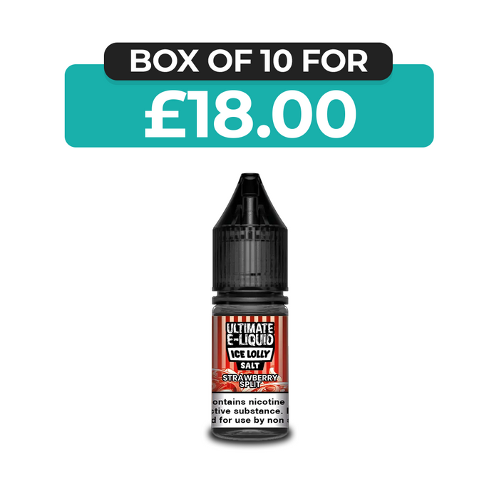 Strawberry Split Ice Lolly 10ml Nic Salt E-Liquid by  Ultimate Juice