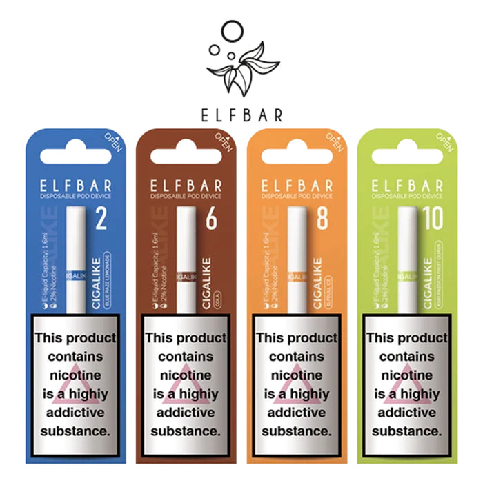 ELF Bar Cigalike 400 Puffs Disposable Vape Pen - 17mg 1.6ML Nic Salt