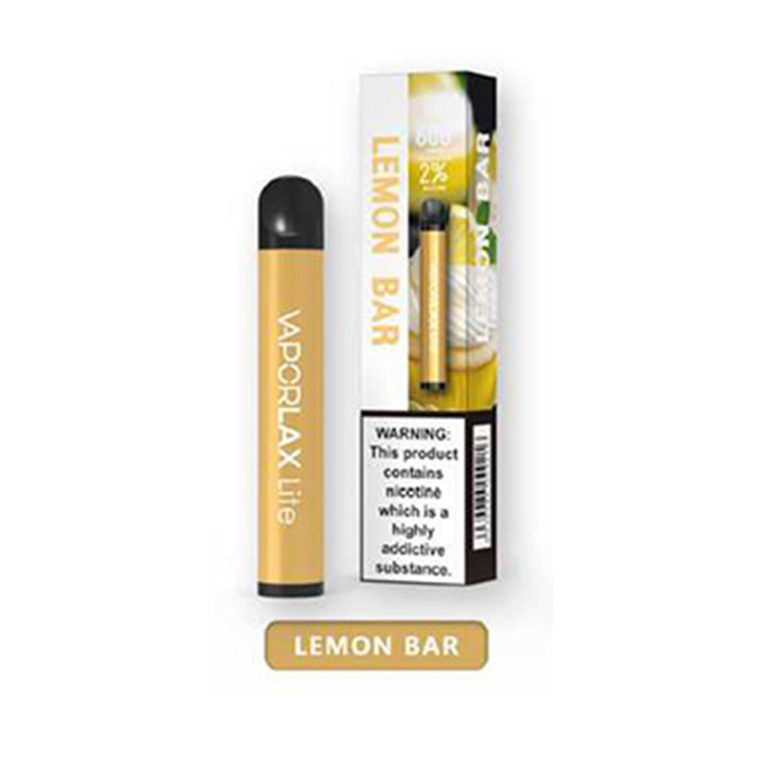 Vaporlax Lite Bar 600 Puffs Disposable Nic Salt Vape Pod Device