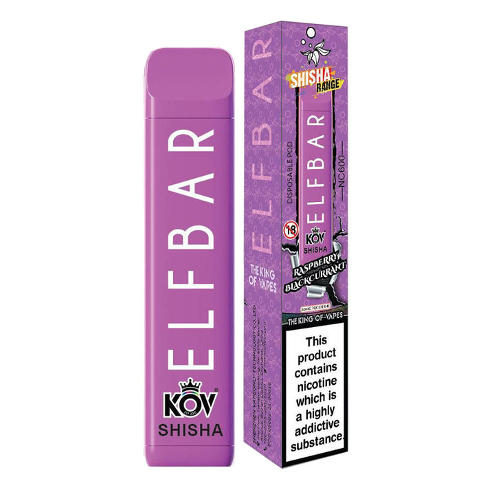 Elf bar NC600 Shisha Range 600 Puffs Disposable Vape Bar