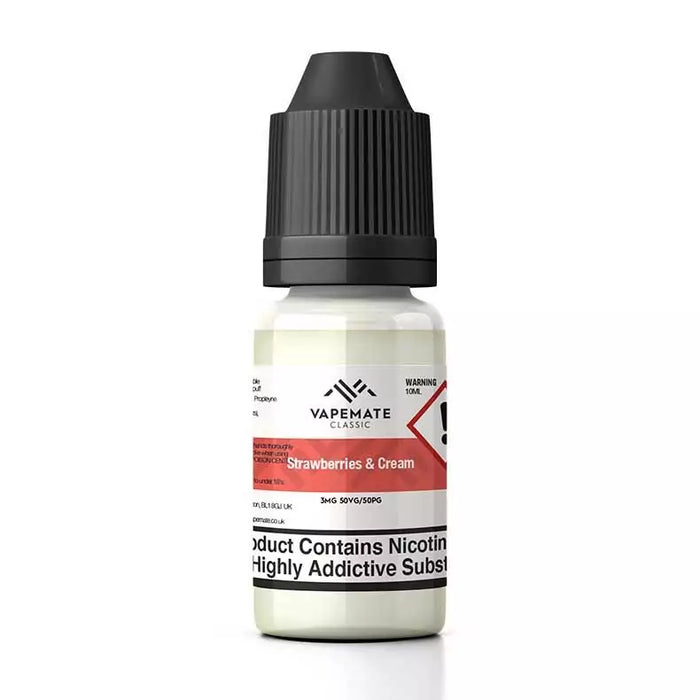 Strawberries & Cream 10ml E-Liquid By Vapemate