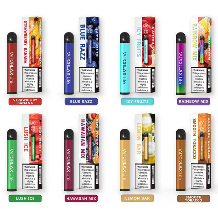 Vaporlax Lite Bar 600 Puffs Disposable Nic Salt Vape Pod Device